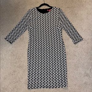 Catherine Malandrino Dress- houndstooth,3/4 length sleeves. Sz M
